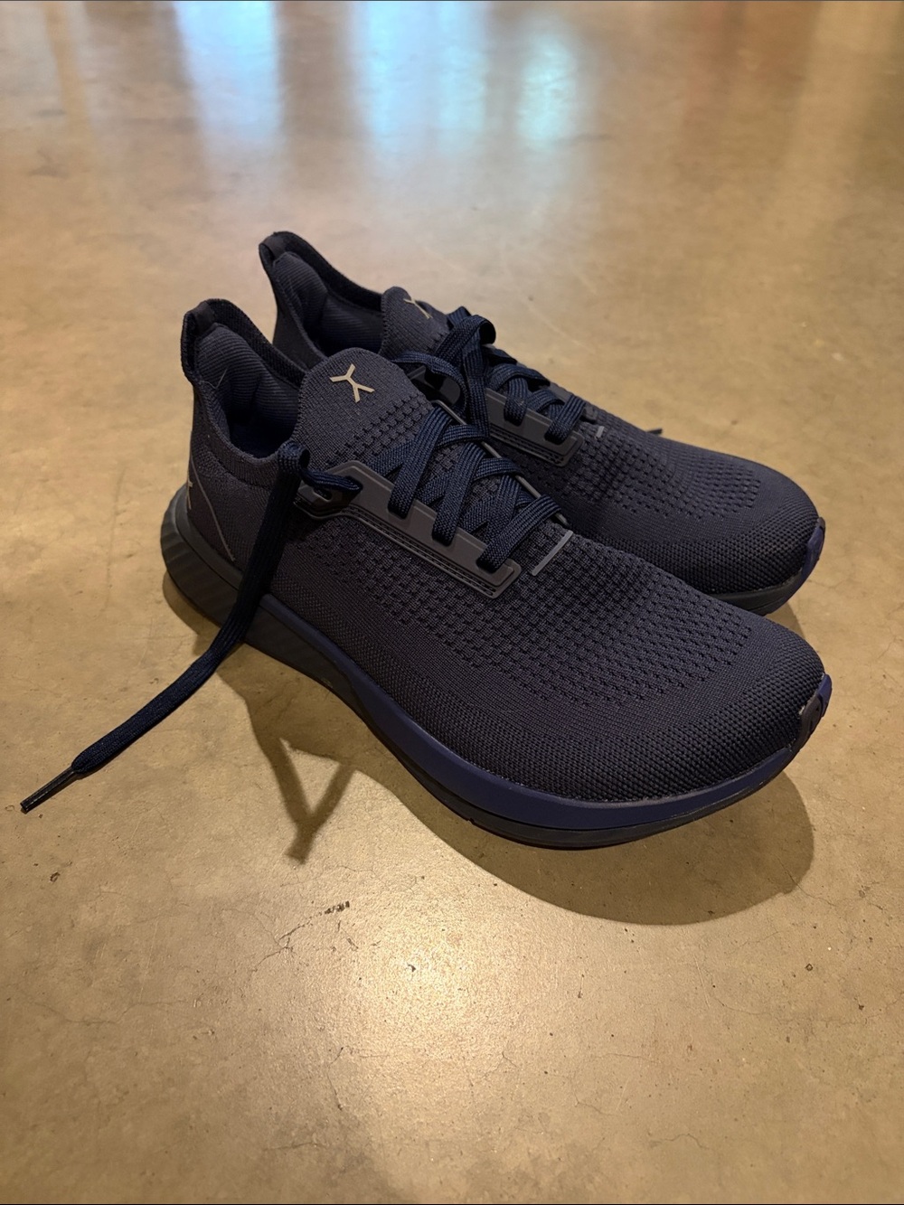 Women’s Navy Knit Performance Sneakers Wide Toebox